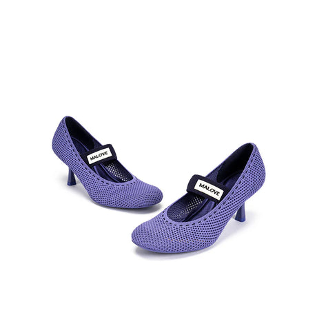 Fishnet Mary Jane Pumps - Purple