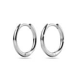 Bullion Gold Edgy White Gold Hoop Earrings