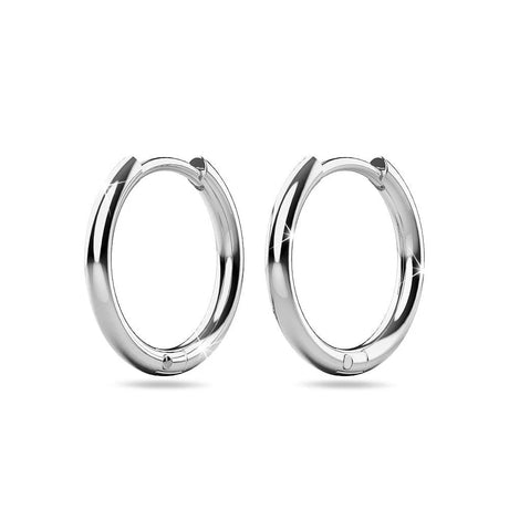 Bullion Gold Edgy White Gold Hoop Earrings