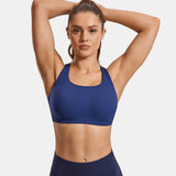Power On Molded Cup Strappy Racerback Wireless Bra - Navy
