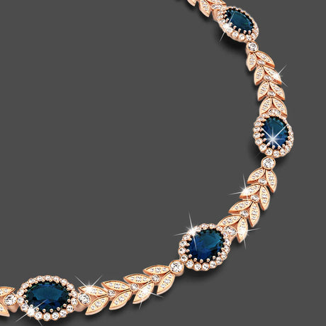 Boxed Georgina Necklace and Earrings Set Sapphire Embellished with Swarovski® Crystals
