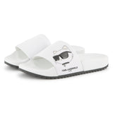 Karl Lagerfeld Girls Fete Musique D3 Aqua Slides - White