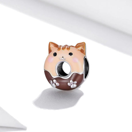 Solid 925 Sterling Silver Cutie Cat Pandora Inspired Charm