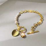 Bullion Gold Elan Heart T-lock Toggle Bracelet