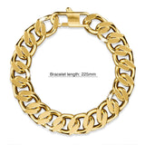 Bullion Gold Muse Cuban Gold Layered Stainless Steel Chain Bracelet