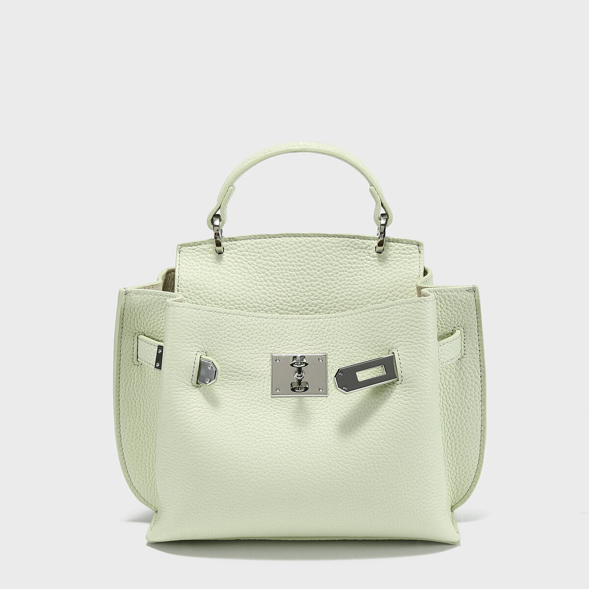 TOGO Leather Turn-Lock Top-Handle Bag - Mint