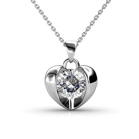 Krystal Couture Diamond Heart Necklace Embellished with SWAROVSKI Crystals