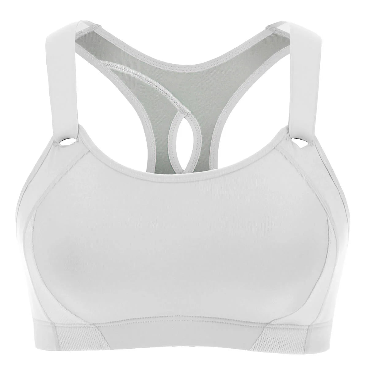 High Impact Lightly Padded Wireless Active Bra - White