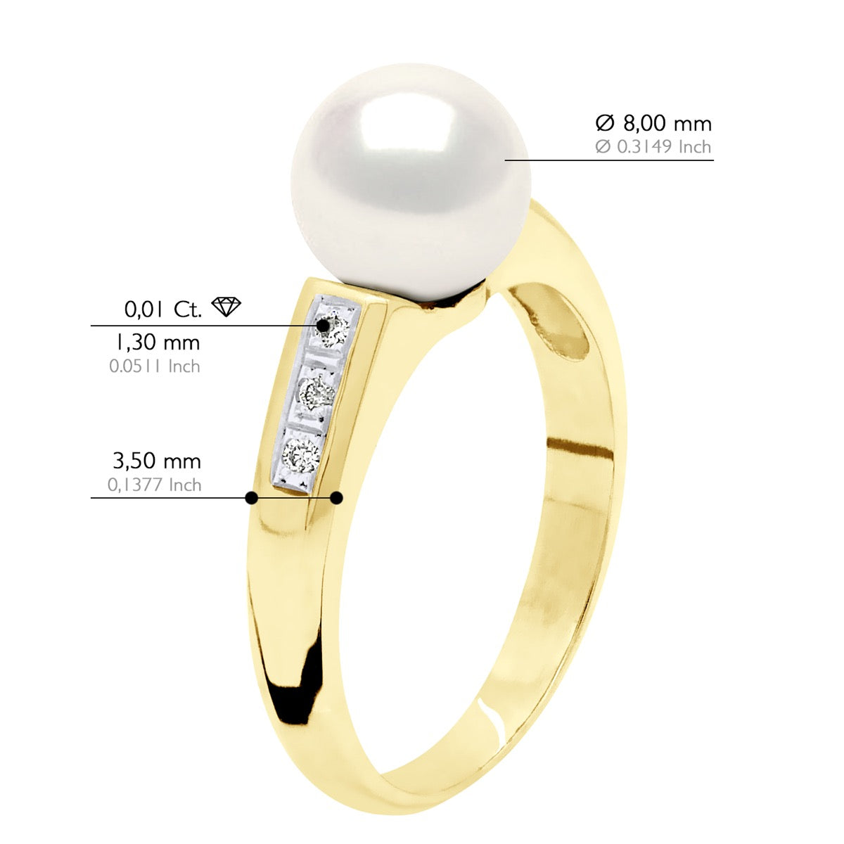 Ring Jewelry Diamond 0,06 Cts (6 X 0,01 Cts - Longueur 42 cm