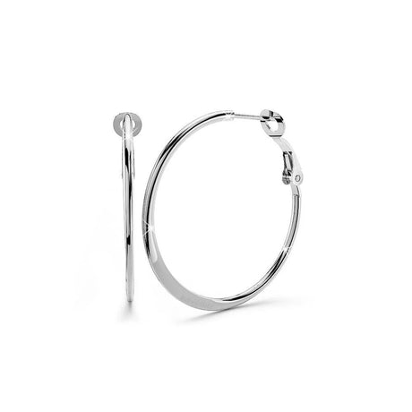 Bullion Gold Semi Flattened Hoop Earrings 30mm