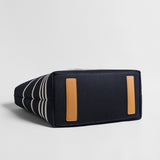 Nautical Striped Canvas Tote Bag - Navy