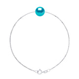 Bracelet Freshwater Pearl & Turquoise Sterling Silver 9-10mm