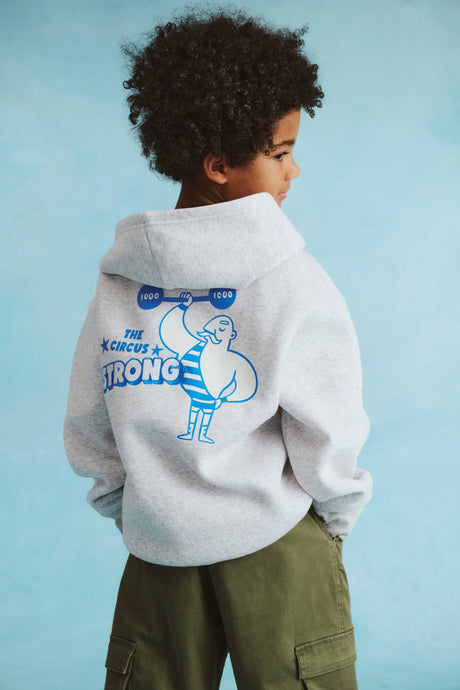 Cotton On Kids Boys Sammy Oversize Hoodie - Grey Marle/Strong Man