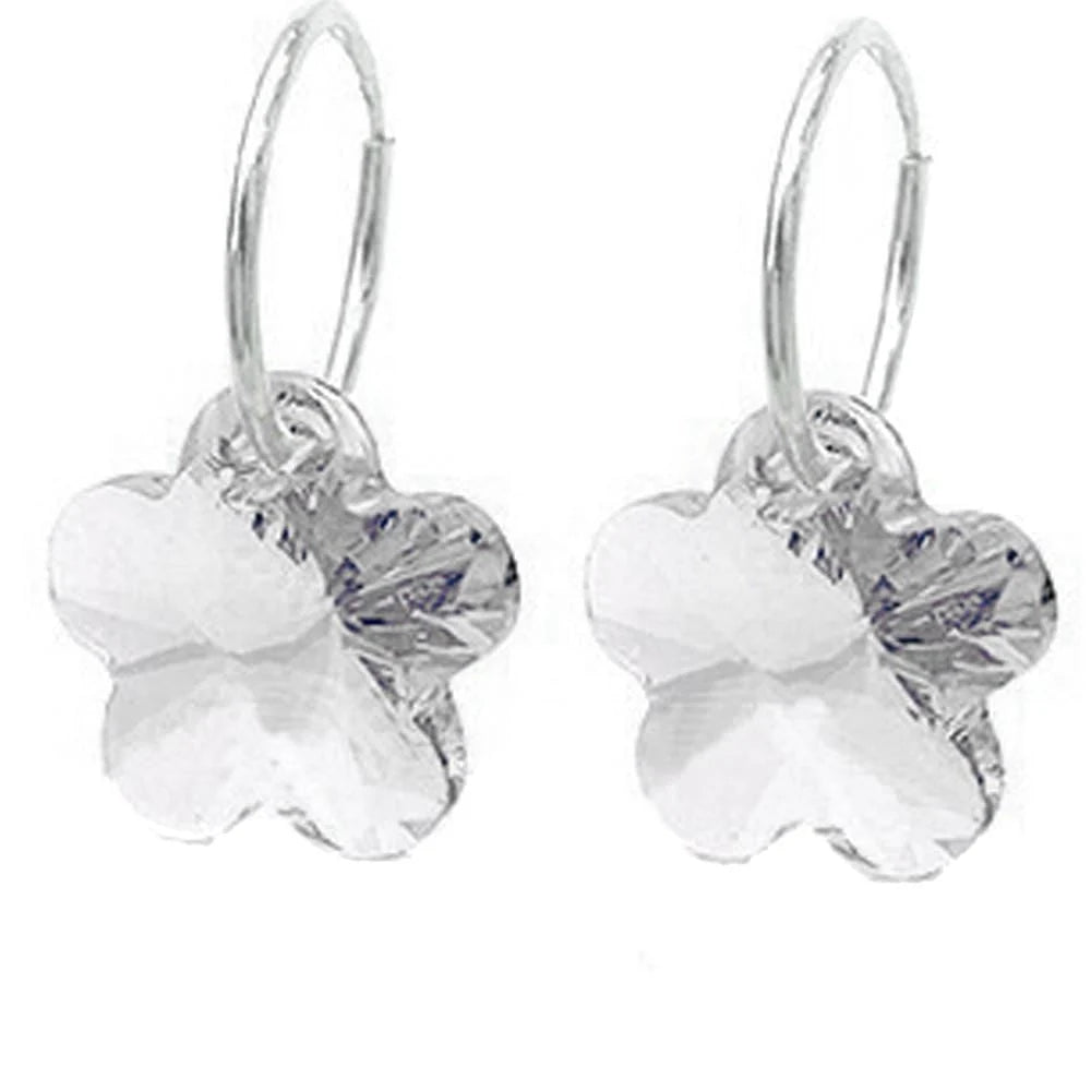Solid 925 Sterling Silver Sleepers Embellished with Swarovski¬¨√Ü Crystals