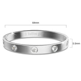 Bullion Gold Cecelia Stainless Steel Bangle in White Gold - 64mm