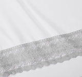 Ramesses Crochet-Lace Microfibre Sheet Set - Silver Lace White Fabric