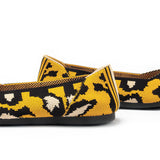 Leopard Print Pointed Toe Work Shoes - Yellow