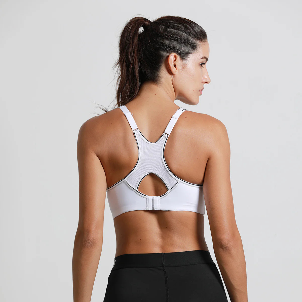 Full Support High Impact Padded Sports Bra - White