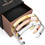 Boxed 3 Tri-Tone Avenue Classic Cuff Bangle Set - 6mm