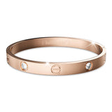 Bullion Gold Carrie Stainless Steel Bangle in Rose Gold