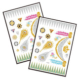 Metallic Temporary Tattoo Gold Silver Glitter Party Body Sticker Waterproof 2 Sheets 003