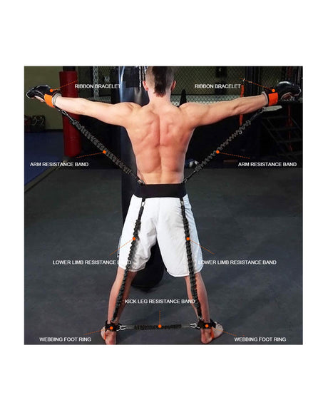 TODO 150lbs Resistance Trainer Band Set Muscle Training Belt Boxing Pilates Ankle Wrist Advanced Bounce Straps