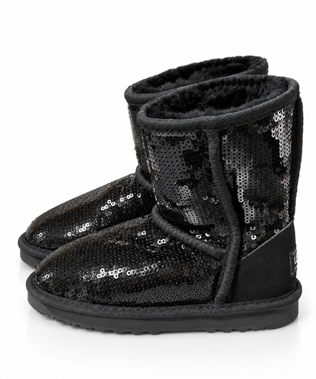 Australian Leather Ugg Short Sequin - Black - AU5
