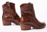 Bosccolo Womens Ankle Boots - Brown Croco