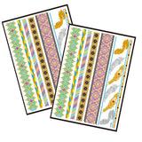 Metallic Temporary Tattoo Gold Silver Glitter Party Body Sticker Waterproof 2 Sheets 050