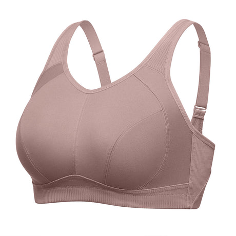 Plus Size High Support Full Coverage Padded Wireless Bra - Mocha