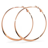 Bullion Gold Semi Flattened Hoop Earrings 50mm