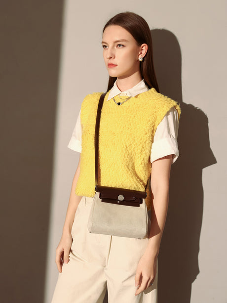 Monet Mini Canvas & Leather Crossbody Bag - Chocolate