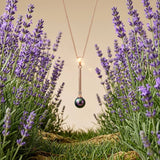 Krystal Couture Magnificent Pearl Drop Necklace Embellished with Swarovski Crystal Iridescent Purple Pearls