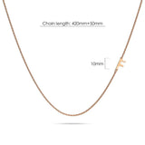 Bullion Gold Bold Alphabet Letter Initial Charm Necklace in Rose Gold Tone