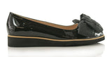 Bosccolo Womens Ballerina With Big Bow - Black Lacquered