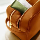 CHATEL - Toiletry Bag Double Compartment - BROWN