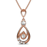 Krystal Couture Periwinkle Teardrop Necklace Embellished with Crystals from Swarovski in Rose Gold