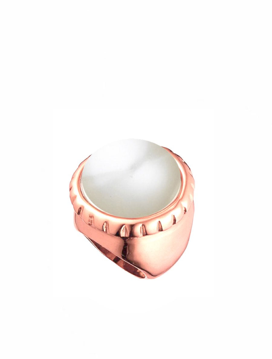 Liv Oliver 18K Rose Gold Pearl Statement Ring