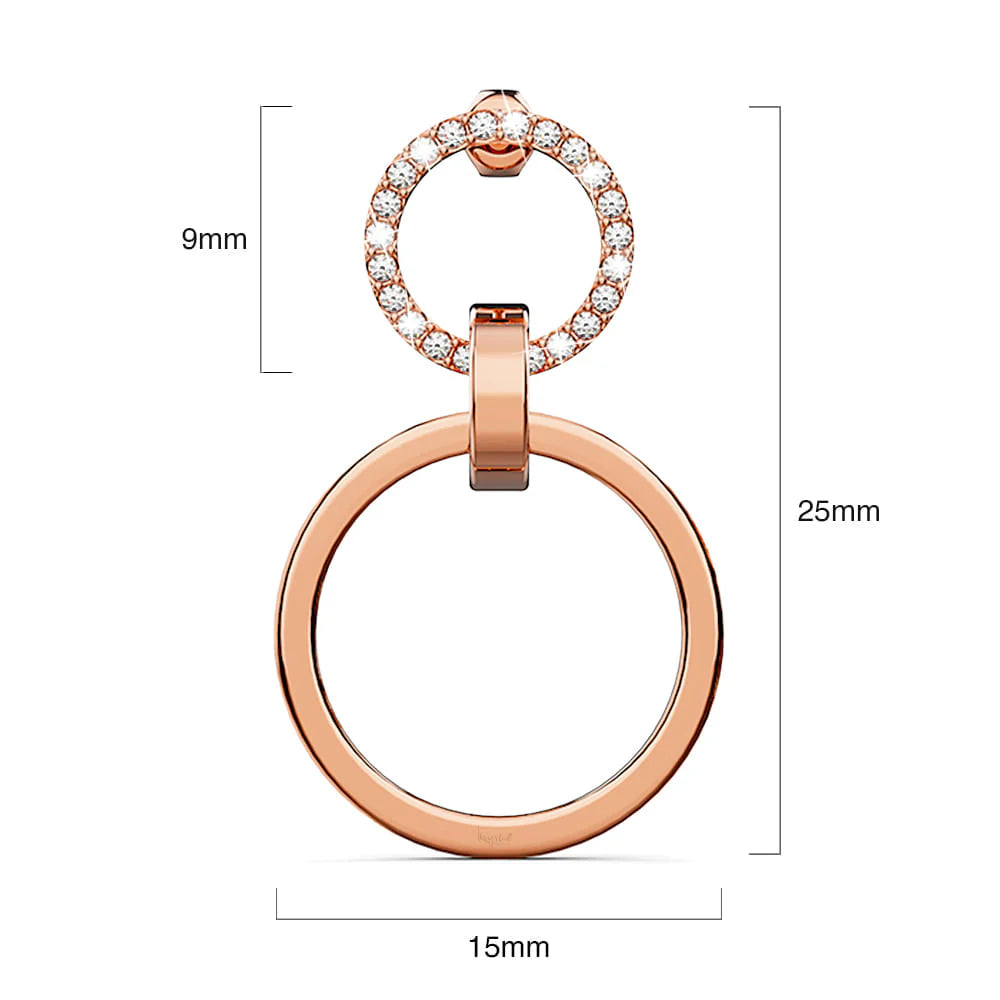 Krystal Couture Orbit of Radiance Earrings Embellished with SWAROVSKI Crystal in Rose Gold