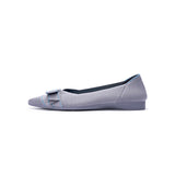 Vintage Bow Pointed Toe Flats - Grey