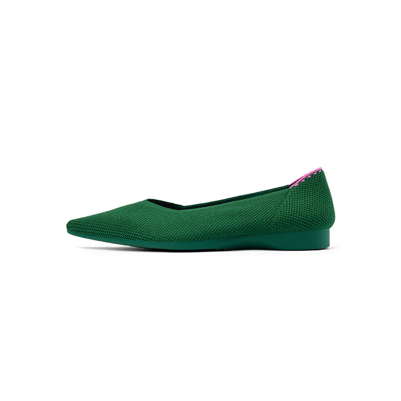 Charlotte Casual Pointed Toe Commuter Flats - Green