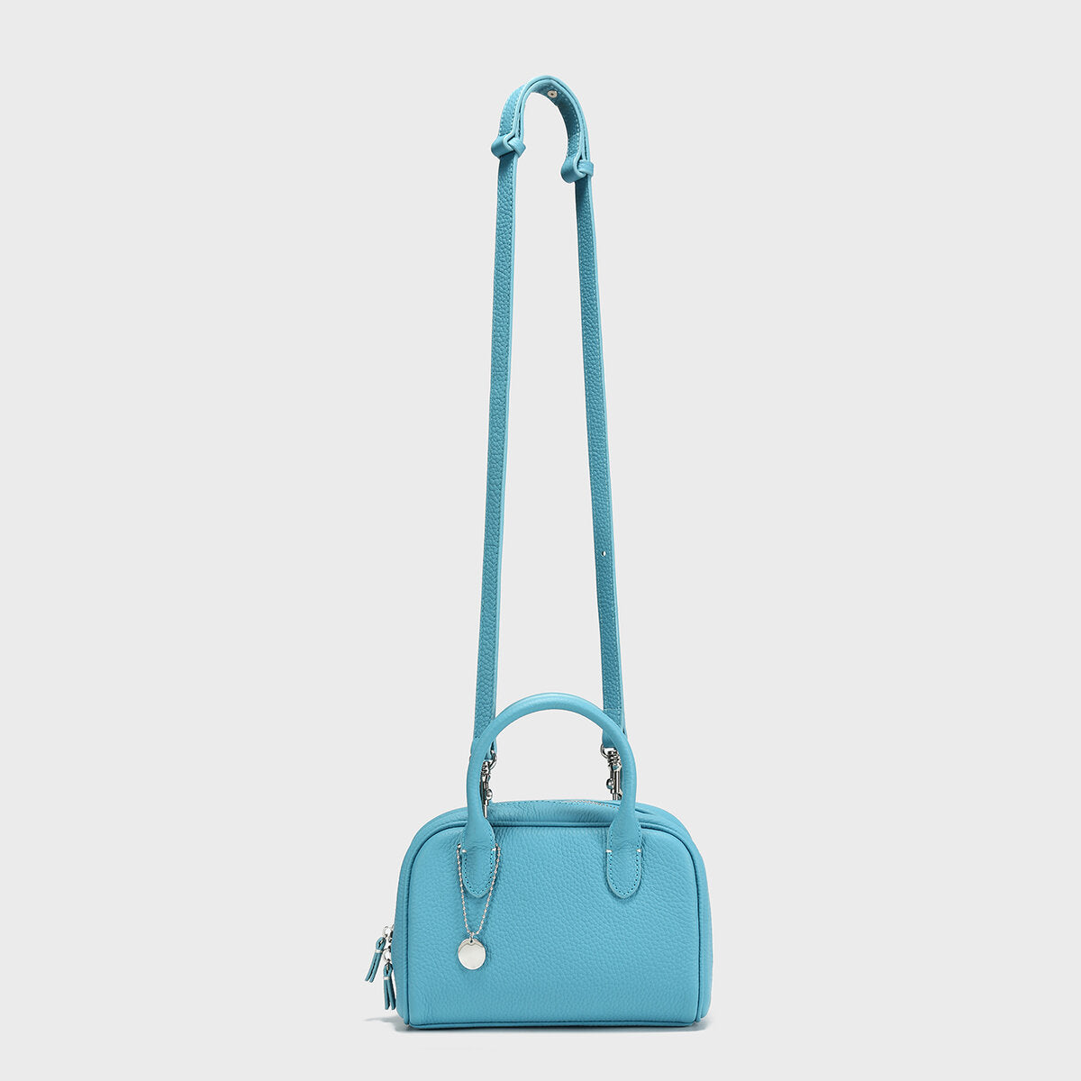 TOGO Leather Mini Bowling Top-Handle Bag - Blue