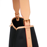 BAMEI Colorblock Water-Resistant Hobo Tote Bag with Leather Trim - Black