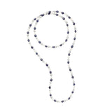 Long Necklace Opera of Real Cultured Freshwater Pearls Baroque 8-9 mm - Natural Pearl White + Pearl Grey + Black Tahiti - Longueur 42 cm