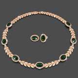 Boxed Georgina Necklace and Earrings Set Emerald Embellished with Swarovski® Crystals