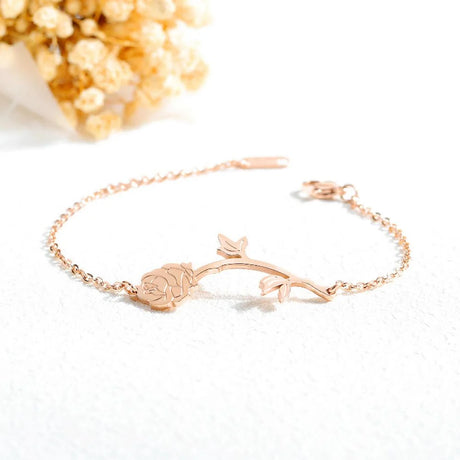Bullion Gold One Piece Rose Bracelet in Rose Gold Layered Steel Jewellery