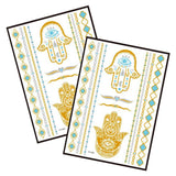 Metallic Temporary Tattoo Gold Silver Glitter Party Body Sticker Waterproof 2 Sheets 001