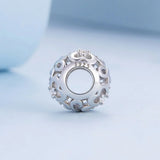 Solid 925 Signature Silver Crystal Clover Charm
