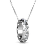 Krystal Couture Ecliptic Pendant Necklace in White Gold Adorned with SWAROVSKI Crystals