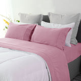 Ramesses Pebble Wash Linen Alternative Sheet Set  - Classic Rose